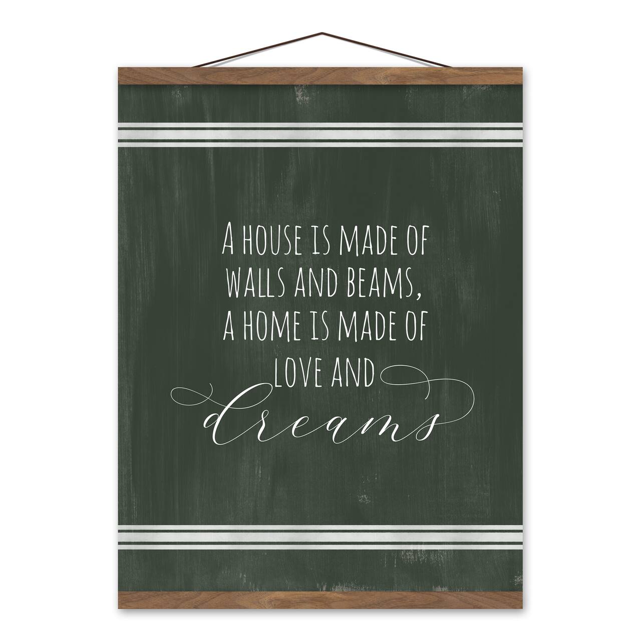 Home Of Love And Dreams 16" x 20" Teak Hanging Canvas